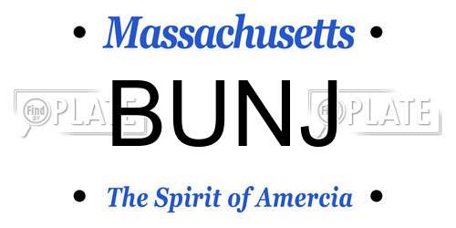 BUNJ Massachusetts License Plate