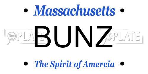 BUNZ Massachusetts License Plate