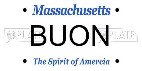 BUON Massachusetts License Plate