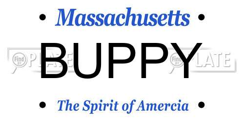 BUPPY Massachusetts License Plate