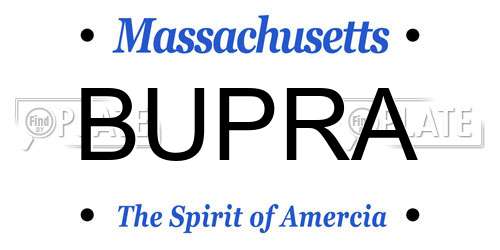 BUPRA Massachusetts License Plate