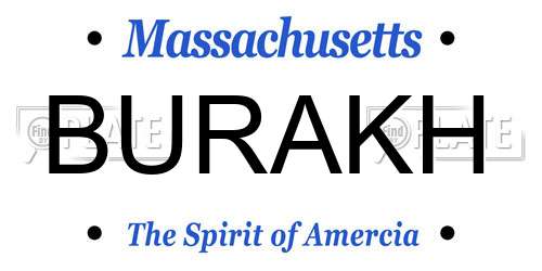 BURAKH Massachusetts License Plate