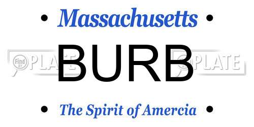BURB Massachusetts License Plate