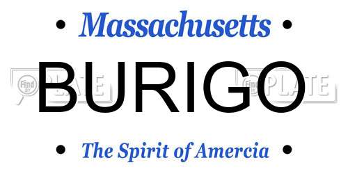 BURIGO Massachusetts License Plate