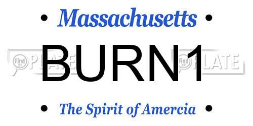 BURN1 Massachusetts License Plate