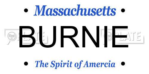BURNIE Massachusetts License Plate