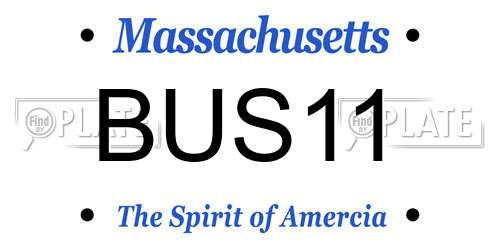 BUS11 Massachusetts License Plate