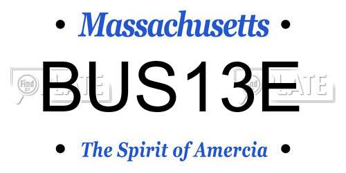 BUS13E Massachusetts License Plate