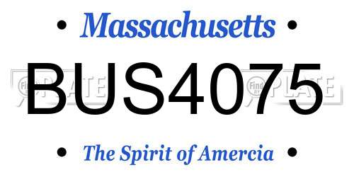 BUS4075 Massachusetts License Plate