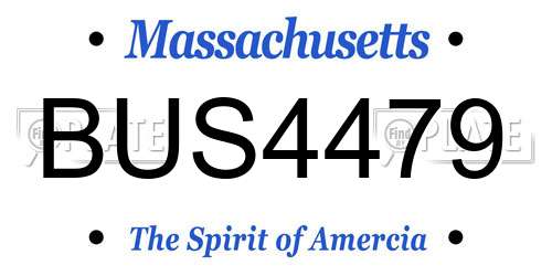 BUS4479 Massachusetts License Plate