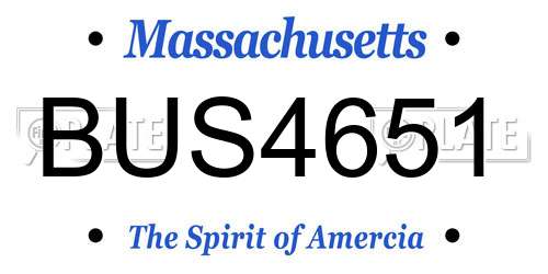BUS4651 Massachusetts License Plate