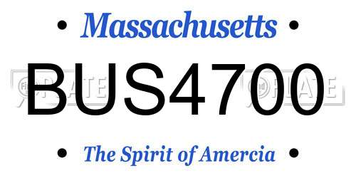 BUS4700 Massachusetts License Plate