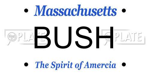 BUSH Massachusetts License Plate