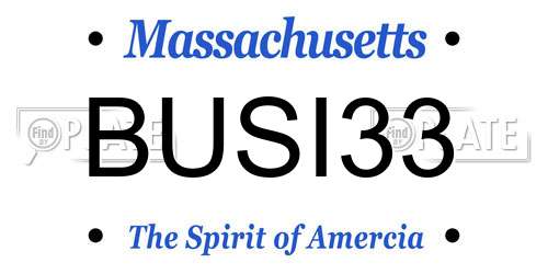 BUSI33 Massachusetts License Plate