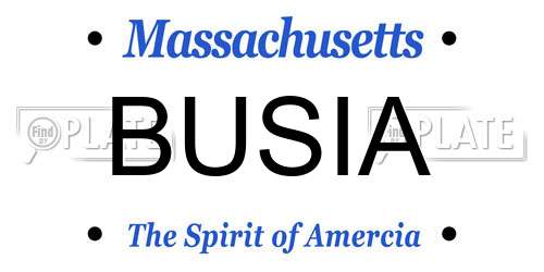 BUSIA Massachusetts License Plate