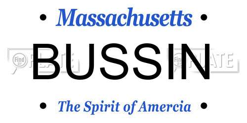 BUSSIN Massachusetts License Plate