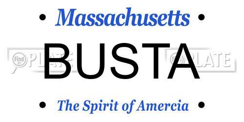 BUSTA Massachusetts License Plate