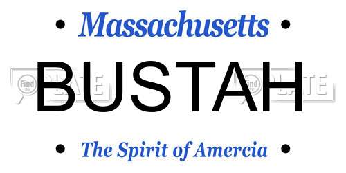 BUSTAH Massachusetts License Plate