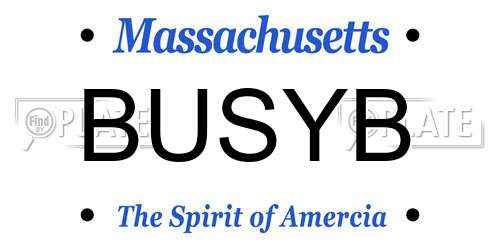 BUSYB Massachusetts License Plate