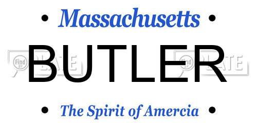BUTLER Massachusetts License Plate