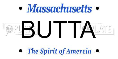 BUTTA Massachusetts License Plate