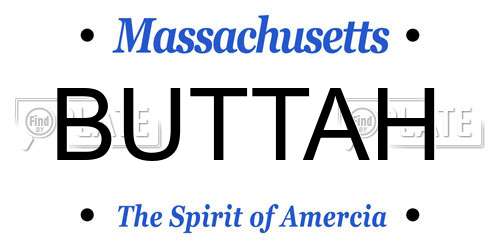 BUTTAH Massachusetts License Plate