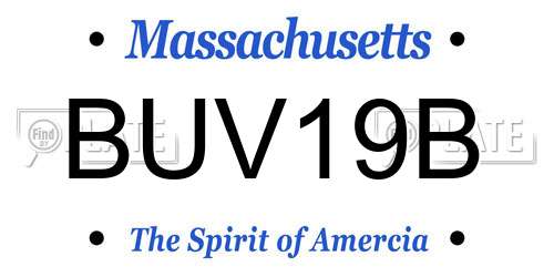 BUV19B Massachusetts License Plate