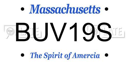 BUV19S Massachusetts License Plate