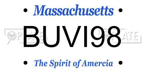 BUVI98 Massachusetts License Plate