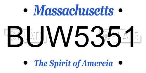 BUW5351 Massachusetts License Plate