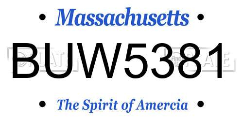 BUW5381 Massachusetts License Plate