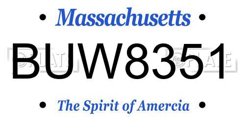 BUW8351 Massachusetts License Plate