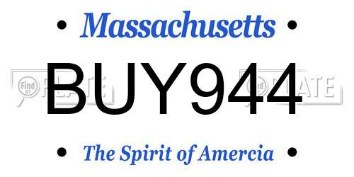 BUY944 Massachusetts License Plate