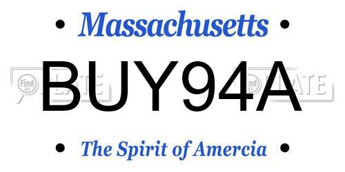 BUY94A Massachusetts License Plate