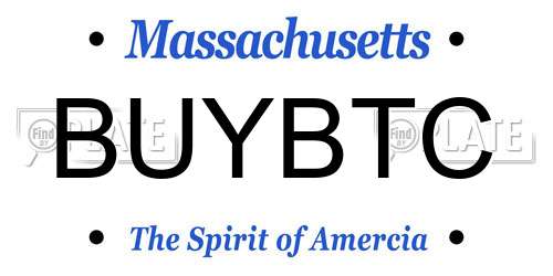 BUYBTC Massachusetts License Plate