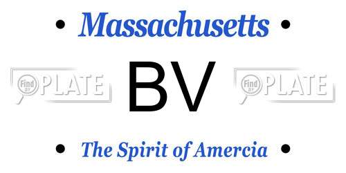 BV Massachusetts License Plate
