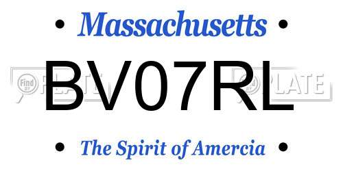BV07RL Massachusetts License Plate