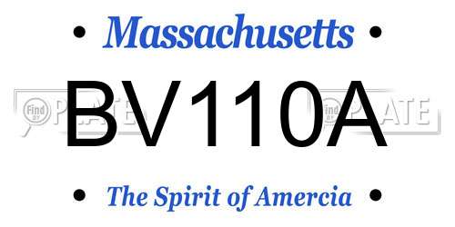 BV110A Massachusetts License Plate