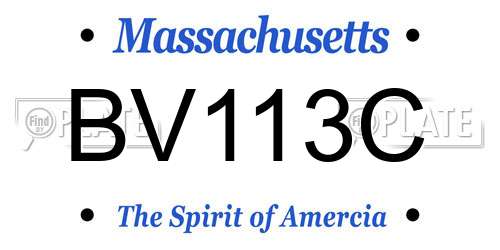 BV113C Massachusetts License Plate