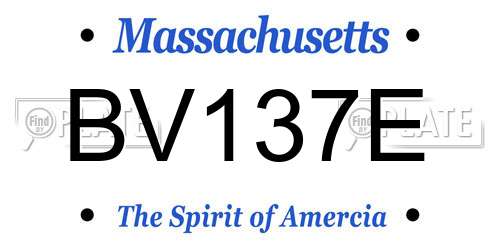 BV137E Massachusetts License Plate