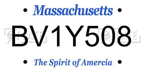 BV1Y508 Massachusetts License Plate