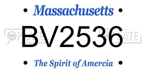 BV2536 Massachusetts License Plate