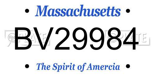 BV29984 Massachusetts License Plate