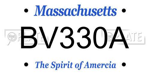 BV330A Massachusetts License Plate