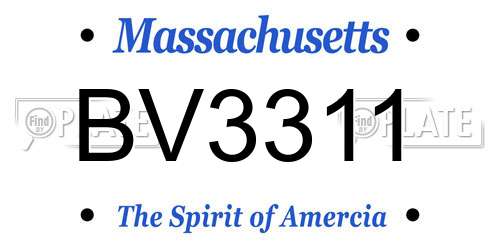 BV3311 Massachusetts License Plate