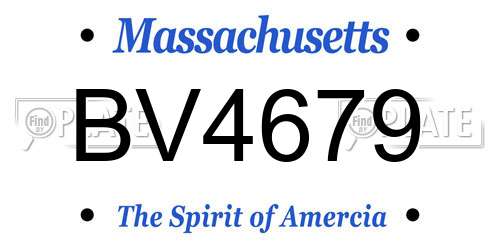 BV4679 Massachusetts License Plate