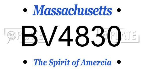 BV4830 Massachusetts License Plate