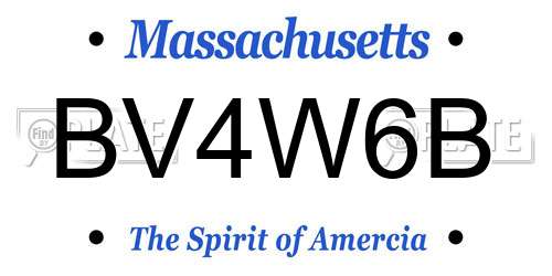BV4W6B Massachusetts License Plate