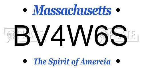 BV4W6S Massachusetts License Plate
