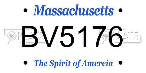 BV5176 Massachusetts License Plate